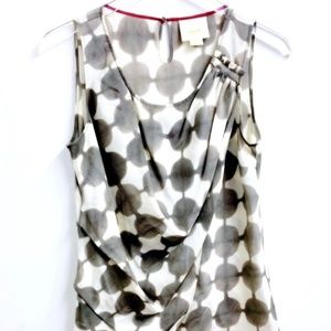 Anthropologie Maeve Silk Dotted Sleeveless Blouse